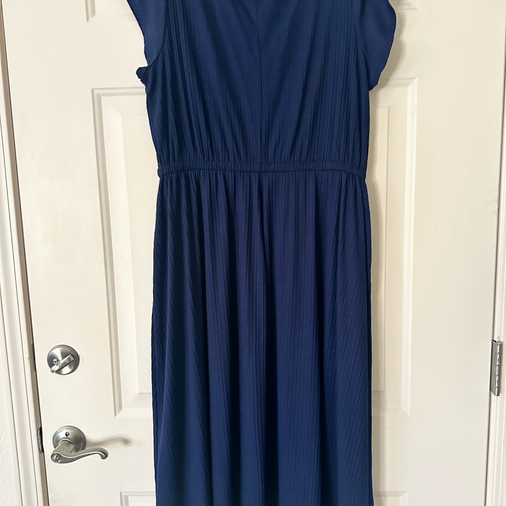 Navy Blue Dress with Pockets Stretch Lane Bryant